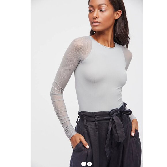 Free People Scrunch Sleeve Seamless Top - Picture 1 of 5